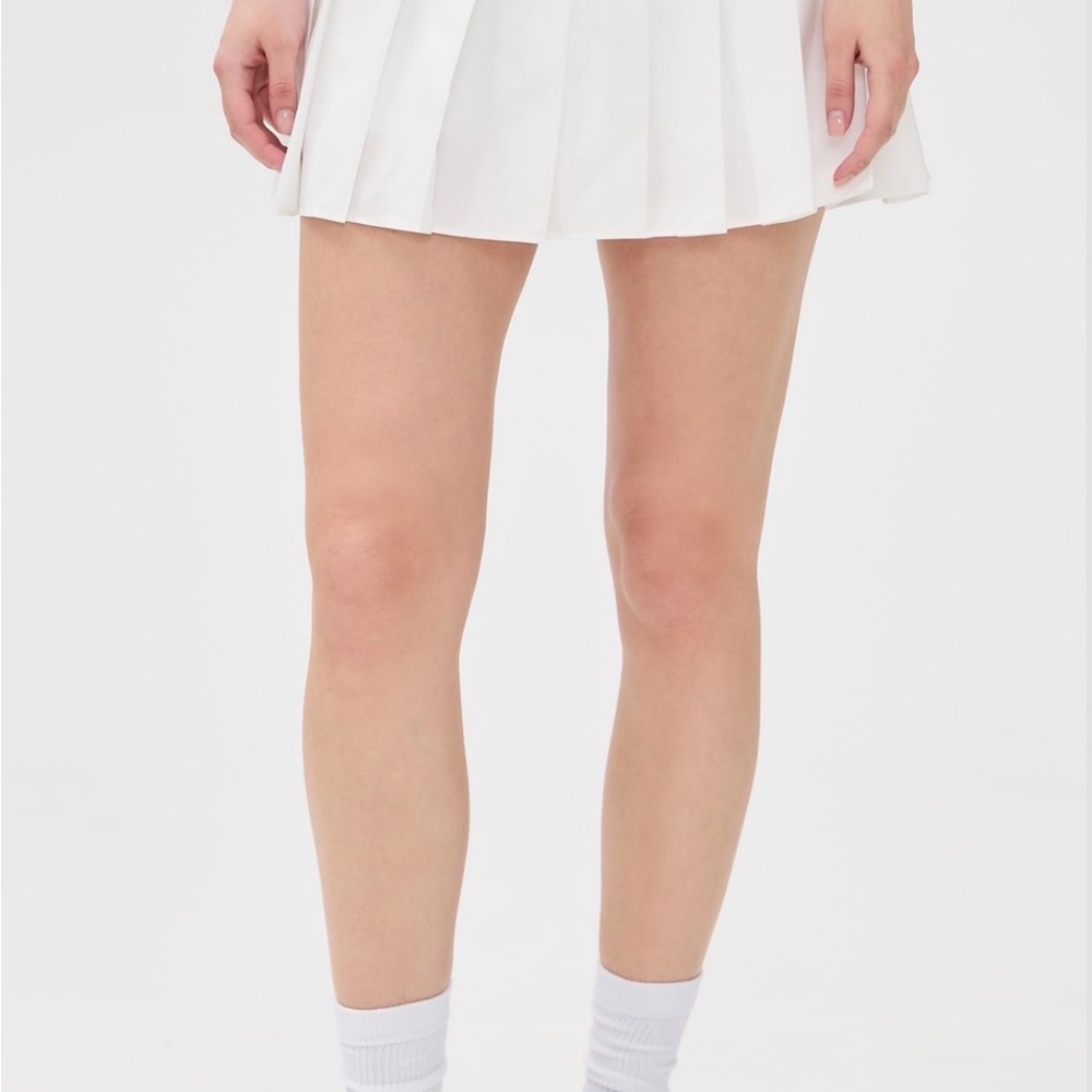 Swing of Things Free People White Pleated Mini Skirt